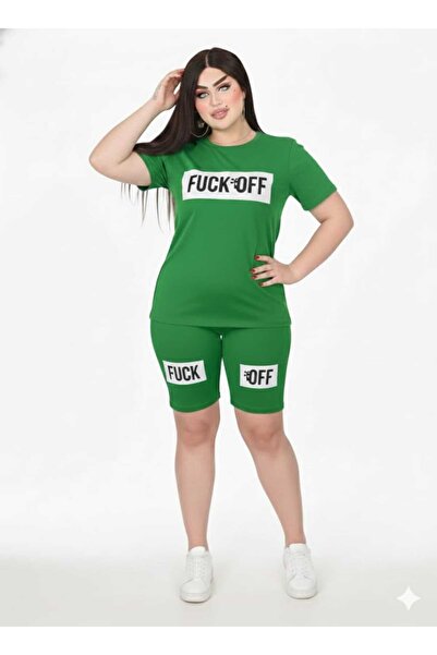 Nice Model Women's Casual Two Piece Set Graphic T-Shirt & Cycling Shorts Outf...