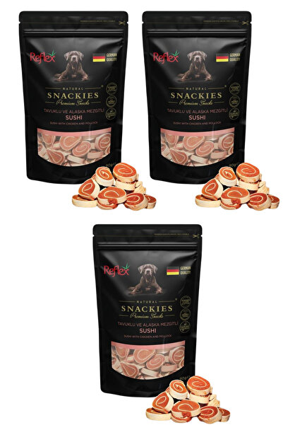 Reflex SNACKİES TAVUKLU VE BALIKLI SUSHI KÖPEK ÖDÜL MAMASI 90 GR x 3 Adet