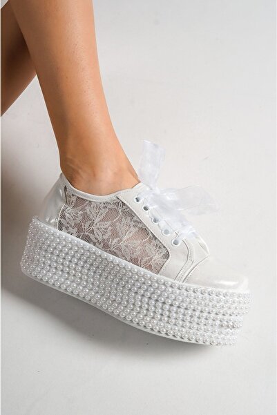 DARUGA Γυναικεία Ψηλοτάκουνα Παπούτσια Νυφικού και Βραδινού Φορέματος Σφηνοει...