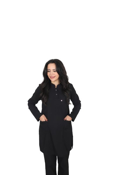 ufukscrubs H/025 2 Pcs Judge Collar Uniform Doctor Nurse Student Lycra Fabric Scrubs Set