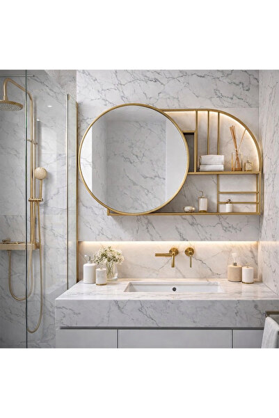 TRİDENT METAL TASARIM Aynalı Banyo Rafı