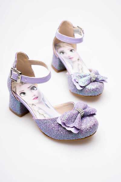 EZOM KİDS COCUK KARAKTERLİ MOR KUM SİM ABİYE AYAKKABI