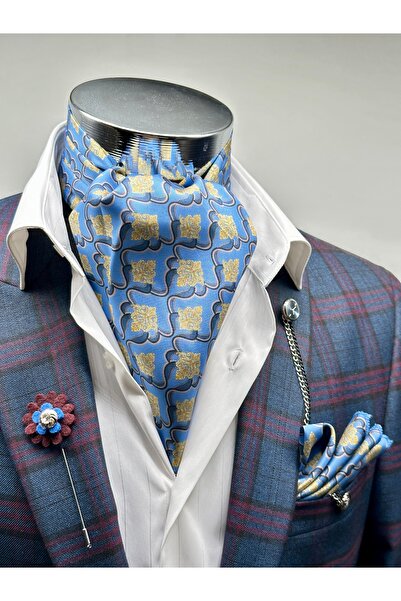 Gutiero Синій чоловічий шарф з візерунком