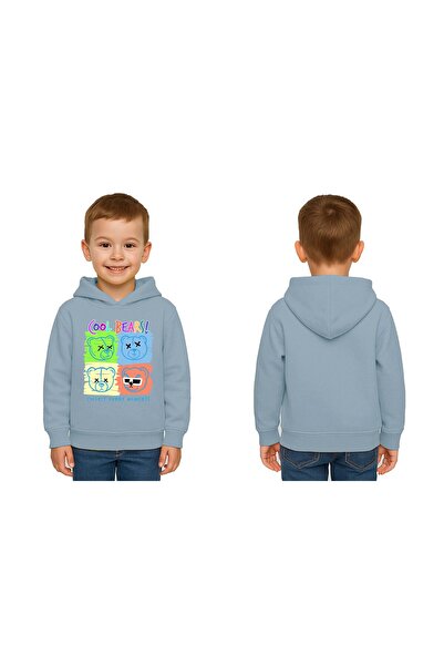 SEDİRLİ Унисекс детска суитшърт с качулка и 3-нишка шнур с мечешки принт