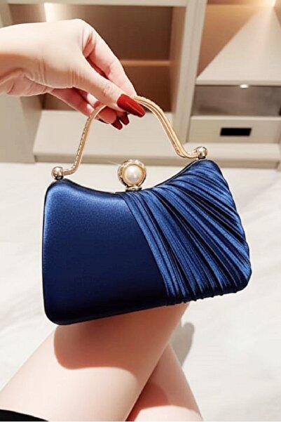 Famels Navy Blue Evening Dress Bag Handbag/Clutch Bag with Zircon Stones Even...