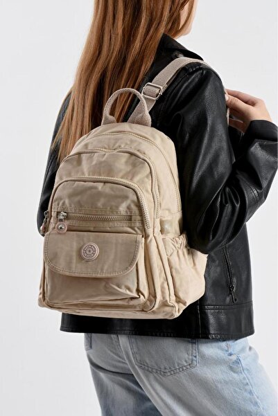 Baginn Women's Backpack Suitable for Daily Use 32*25 cm Clinker Fabric Multi-Pocket Lightweight Water Repellent Fabric