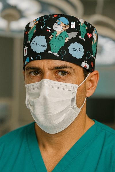 Lion Üniforma Trust Me I am a Doctor Desenli Cerrahi Bone Unisex