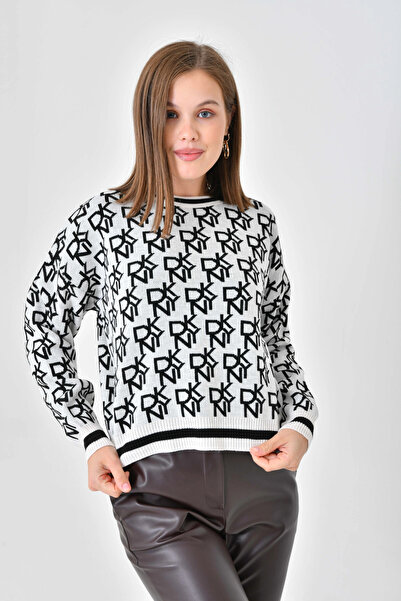 Park Karon Pulover tricotat cu model de vară guler rotund pentru femei 10489