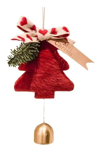 The Bros زينة معلقة على شكل أجراس شجرة عيد الميلاد الحمراء