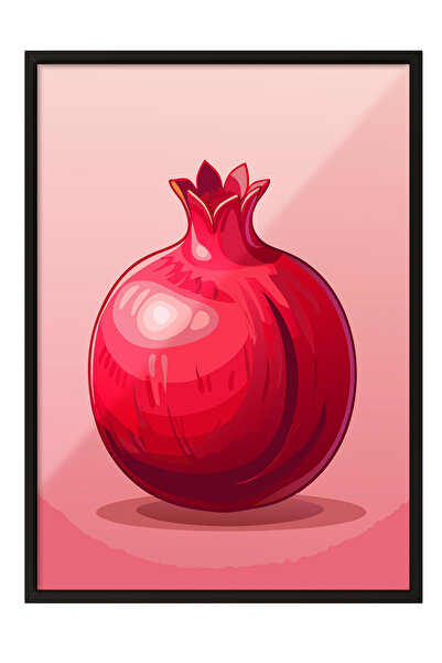 Zestia Ζωγραφική τοίχου με μαύρο πλαίσιο Εικονογράφηση ρόδιου – Διακόσμηση σα...