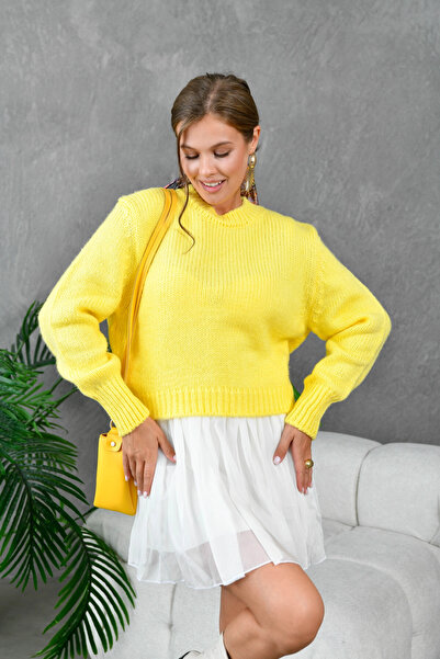Park Karon Women's Crew Neck Brioche Knit Soft-Textured Knit Sweater 3014
