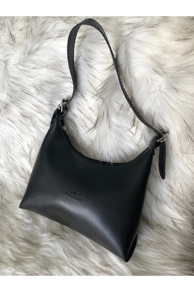EZLEM Black Leather-Look Daily Hand Shoulder Bag