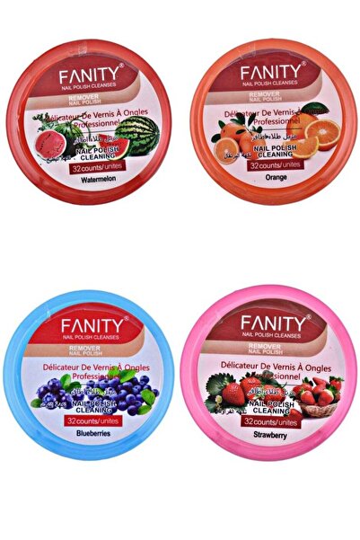 fanity مناديل مزيلة لطلاء الأظافر - 32 منديل (4 روائح)