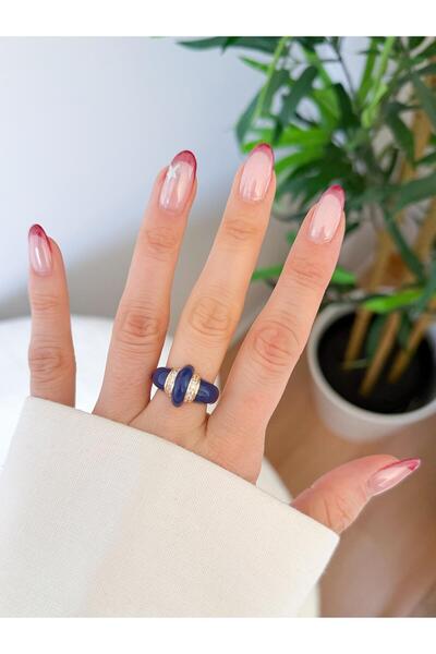 Venus Design Çelik Lacivert Yüzük (Ayarlanabilir)