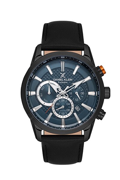 Daniel Klein Men's Wristwatch with Blue Dial Black Color Adjustable Strap Fun...
