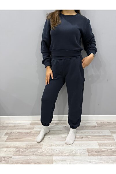 Eylül Spor Regular Fit Regular Fit Basic Thick Fleece Tracksuit Set