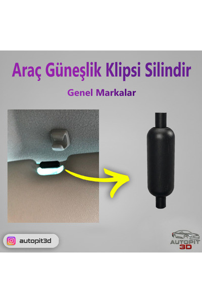 Araç Güneşlik Klipsi Silindir