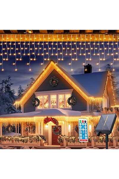 bros سلسلة إضاءة شلالات تعمل بالطاقة الشمسية