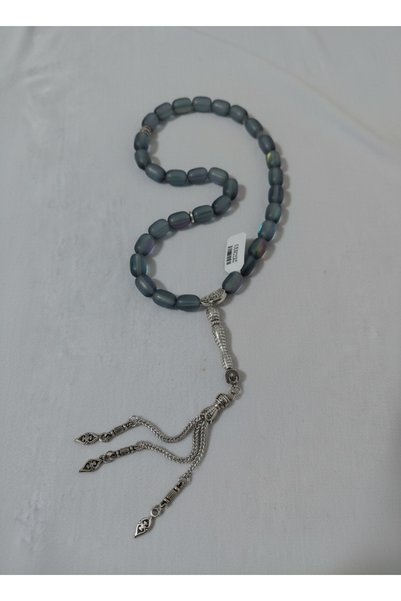 MYNAURA Cube Cut Blue Color Metal Beaded Prayer Beads