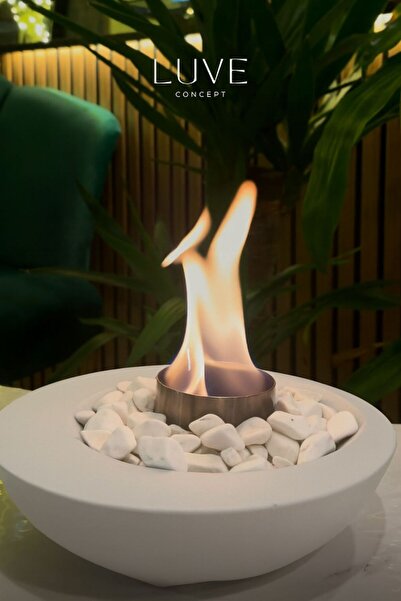 Luveconcept Asimetrik Masaüstü Şömine – Bioethanol Dekoratif Ateş Çukuru, Kok...