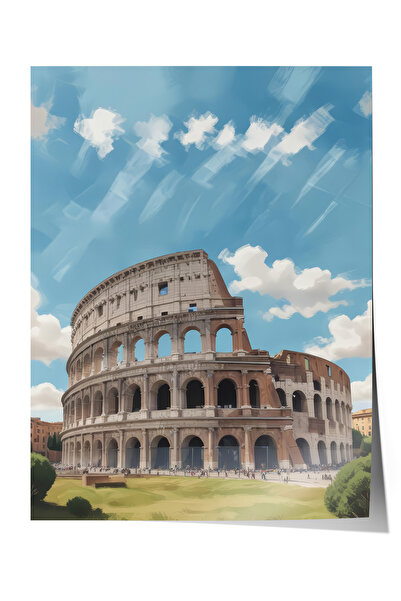 Zestia Poster Roma Colosseum Landscape – Decor pentru sufragerie în tonuri de...