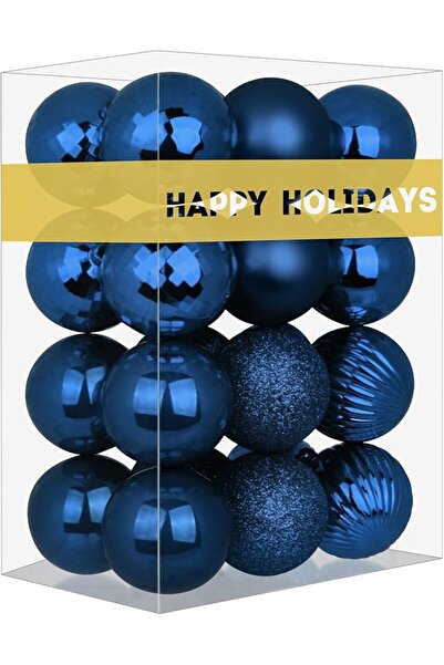 The Bro Navy Blue 2.5" Shatterproof Christmas Ball Ornaments Set of 24