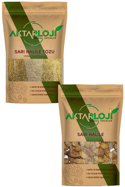 aktarloji Sarı Halile Seti 100 Gr Tane Sarı Halile + 100 Gr Toz Sarı Halile /...