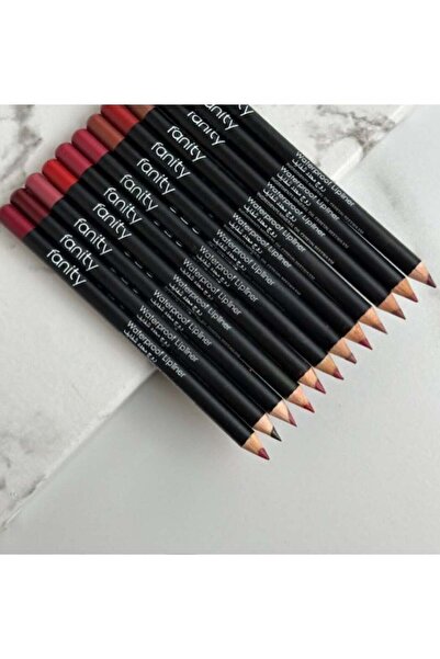 fanity مجموعة أقلام تحديد الشفاه المقاومة للماء من فانيتي، 12 لونًا