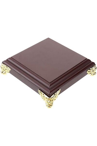 The Bros Wooden Square Buddha Statue Stand – Vintage Table Pedestal for Flowe...