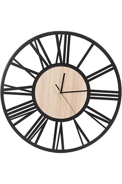 The Bros Nordic Wall Clock, 15.7in Circular Iron Silent Wall Clock with Roman...