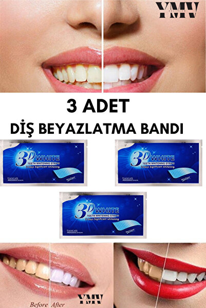 YMV 3 ADET PROF 3D ANINDA BEYAZLATICI DİŞ BANDI ÇİFTLİ ALT ÜST DİŞ BEYAZLATMA...