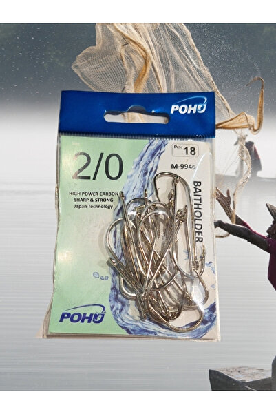 Genel Markalar Uzun Pa.la Delikli Sap 2/0 Numara 18'li Paket Beyaz M-9946 Baitholder Olta Iğnesi