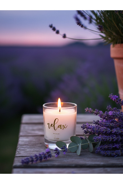 Gloria Candle Relax - Lavender Air | Lavanta Kokulu Vegan Doğal Terapi Mum | ...