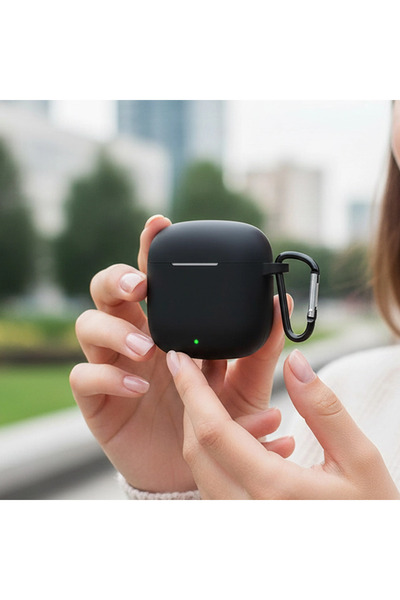 CaseOnn حافظة Xiaomi Redmi Buds 3 مع حزام مصنوع من السيليكون باللون الأسود