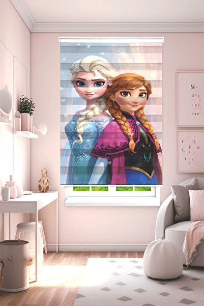 Perdecizade (ENXBOY)ELSA ANNA DİJİTAL BASKILI ZEBRA PERDE-COCUK ODASI-STOR PERDE