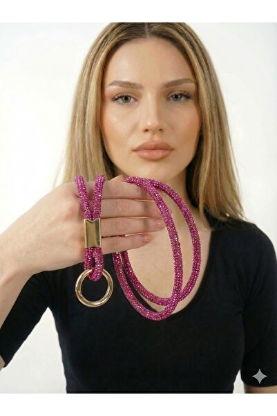 Case collection حزام هاتف مرصع بالأحجار مع حبل للرقبة بطول 100 سم