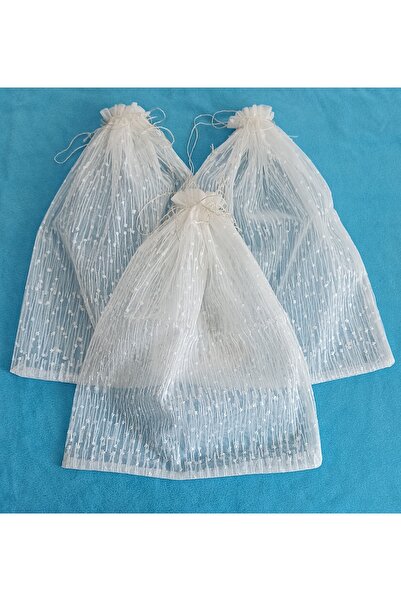 FNT Desenli tül kese 31*40 cm ebatında 4 adet hediyelik Bohçalık çeyizlik