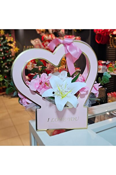 Rosea Çiçekevi Pembe Seni Seviyorum Zambak Detaylı Kutu Sevgiliye Arkadaşa He...