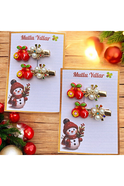 DKY Новий рік Подарунок для дівчинки Шикарна шпилька з вишнею 1 пара