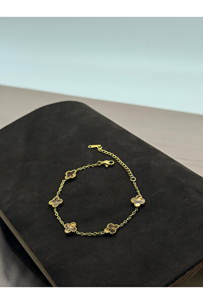 LAYDA سوار البرسيم موديل صغير بني ذهبي عاكس