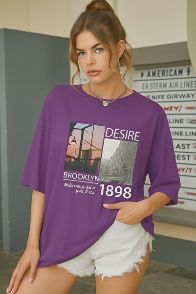 BENROMA تي شيرت بروكلين مطبوع للجنسين