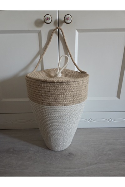 ÖRGÜM حامل حقائب مع غطاء زخرفي، سلة تنظيم الحقائب 30×20 سم