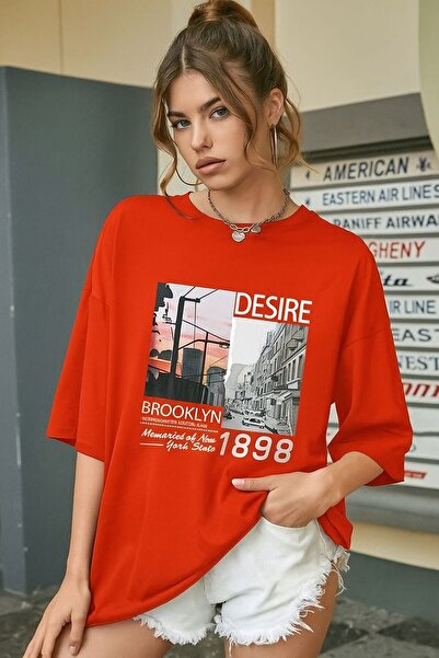 BENROMA تي شيرت بروكلين مطبوع للجنسين