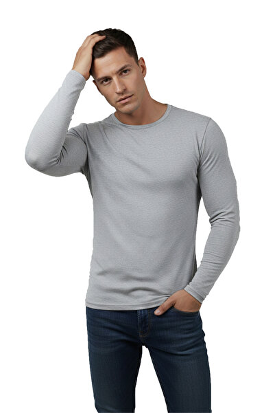 DeepSEA Men's Gray Long Sleeve Crew Neck Sweat 2300423