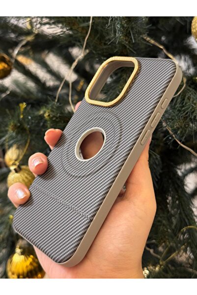 TechTrove Apple iPhone 15 Lüks Karbon Fiber Dokulu MagSafe Uyumlu Premium Tel...