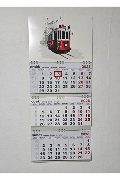 SOYLU 2026 Gemici Duvar Takvimi 33x78cm Büyük Boy Göstergeli