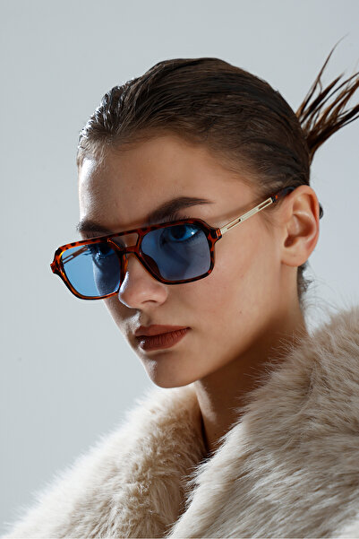 miii Rectangular Tortoiseshell Pattern Pilot Sunglasses