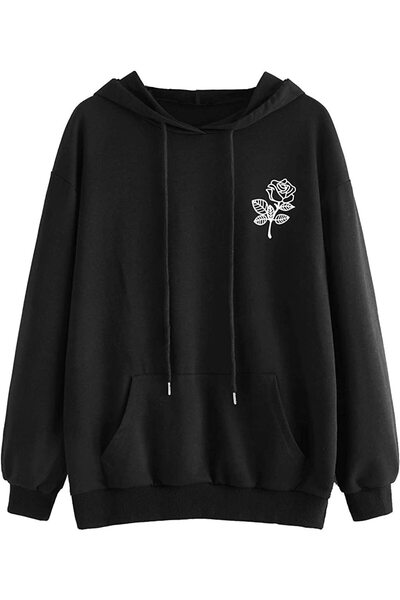 LORVANIY هودي Vonix Cartoon مطبوع قصة فضفاضة بغطاء رأس للجنسين 3 خيوط ش مبطن ...