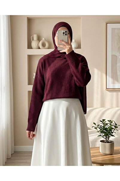 Modamorfo Half-Throat Casual Knitwear Sweater -Burgundy