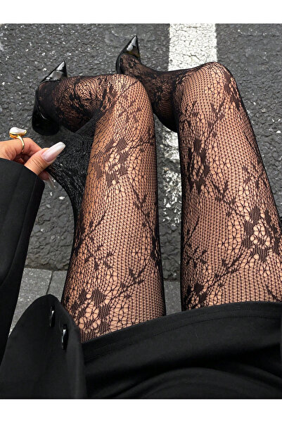 VINIA Chiloți în stil francez importat cu model de trandafiri francezi - Stil casual și șosete de noapte speciale din dantelă